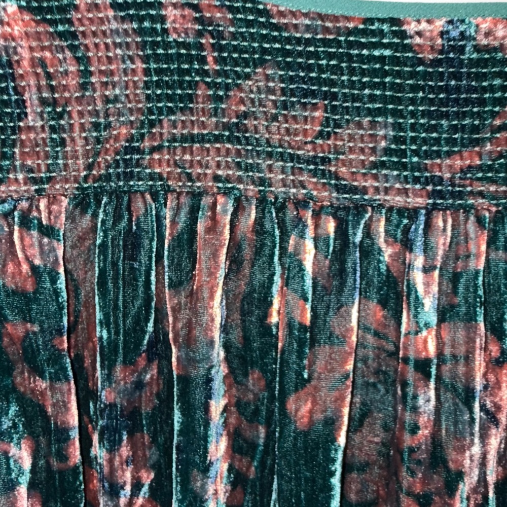 Anthropologie Faustino Velvet Peasant Blouse Old World Elegant Pastoral Floral - Picture 10 of 11
